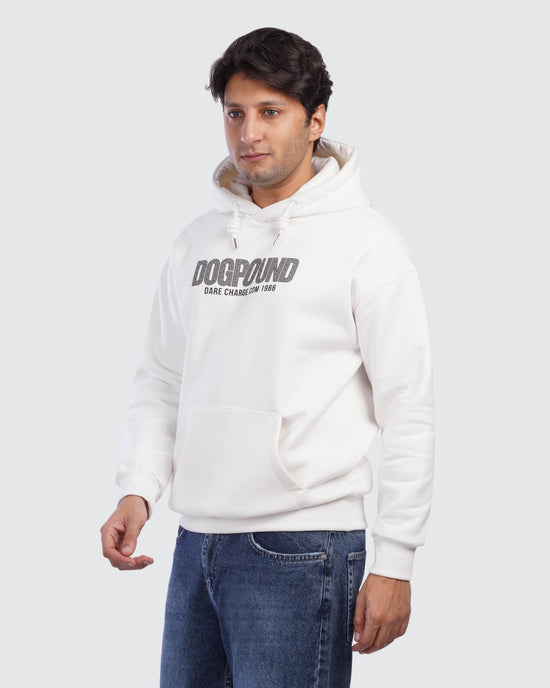 White Printed Hoodie