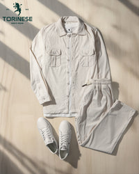 Premium Off-White Corduroy Co-ord Set