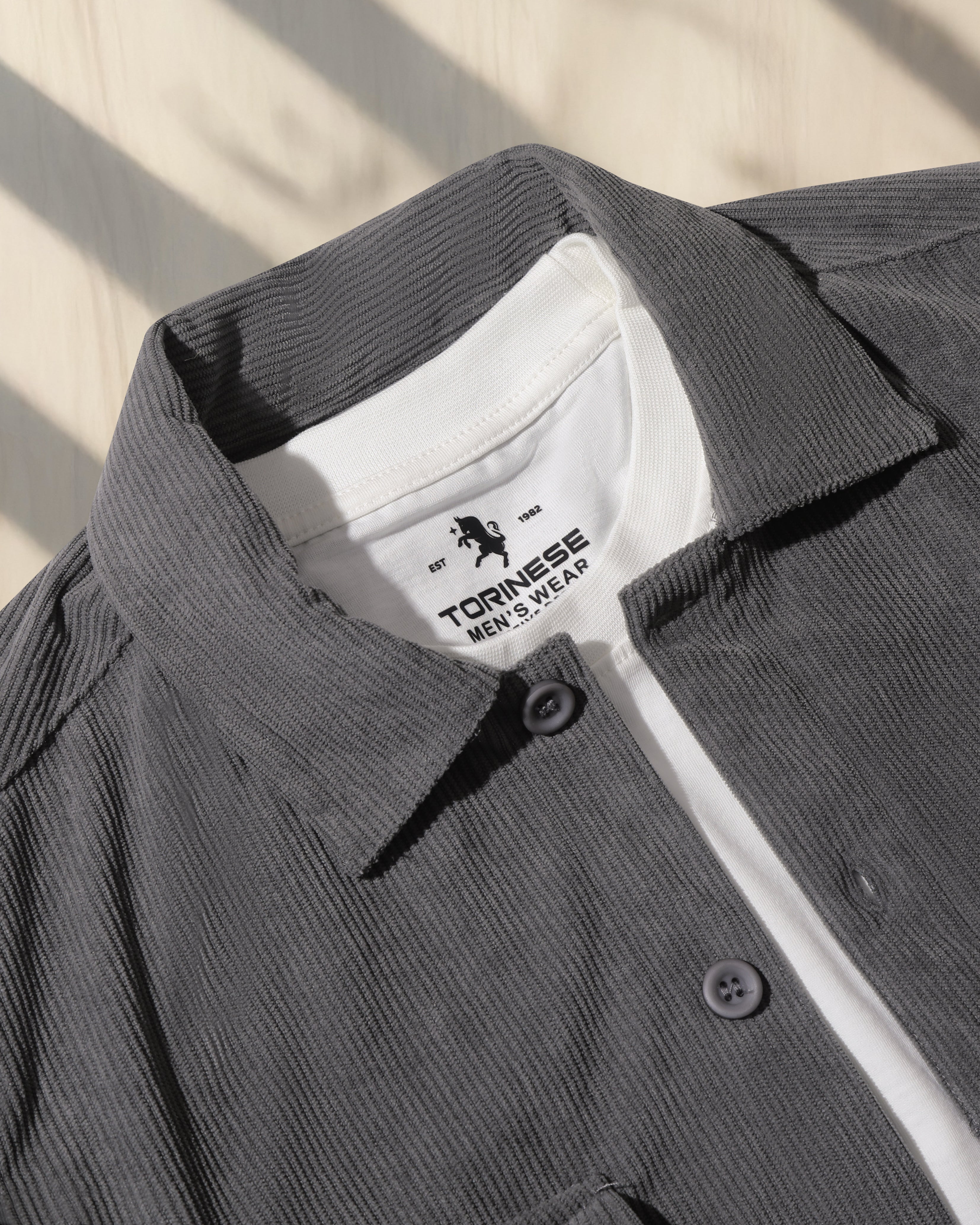 Premium Charcoal Grey Corduroy Co-ord Set