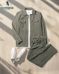 Premium Olive Green Corduroy Co-ord Set