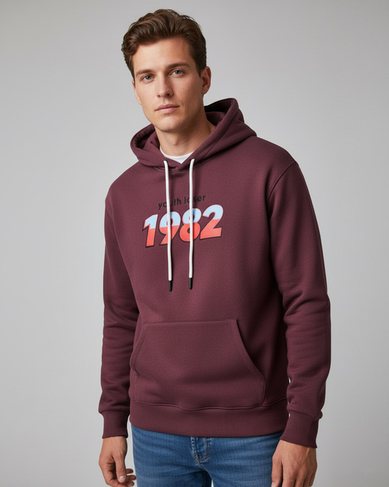 Burgundy Hoodie Cotton Oversize