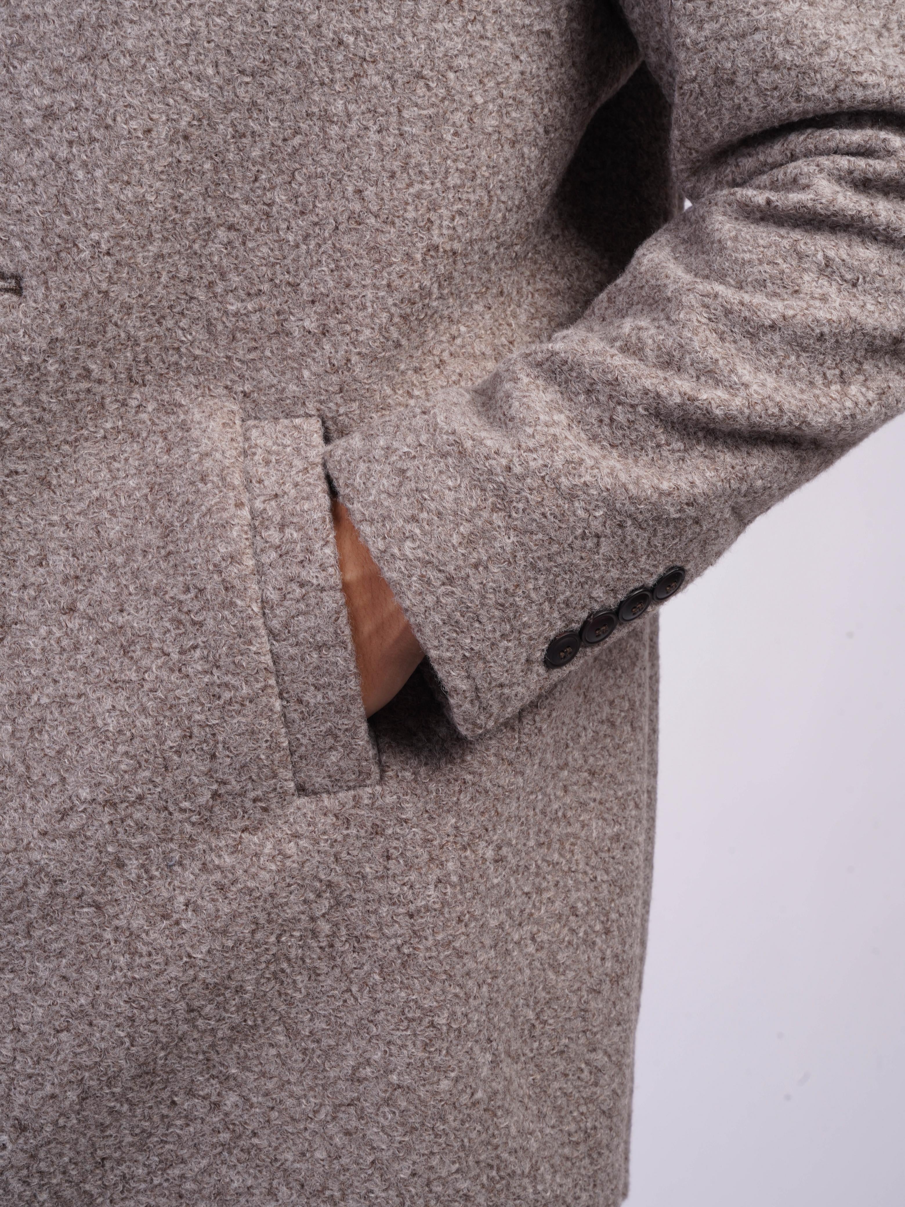 Stand Collar Wool Coat