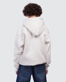 Kids White Printed Hoodie
