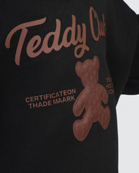 Kids Black Teddy Graphic Hoodie