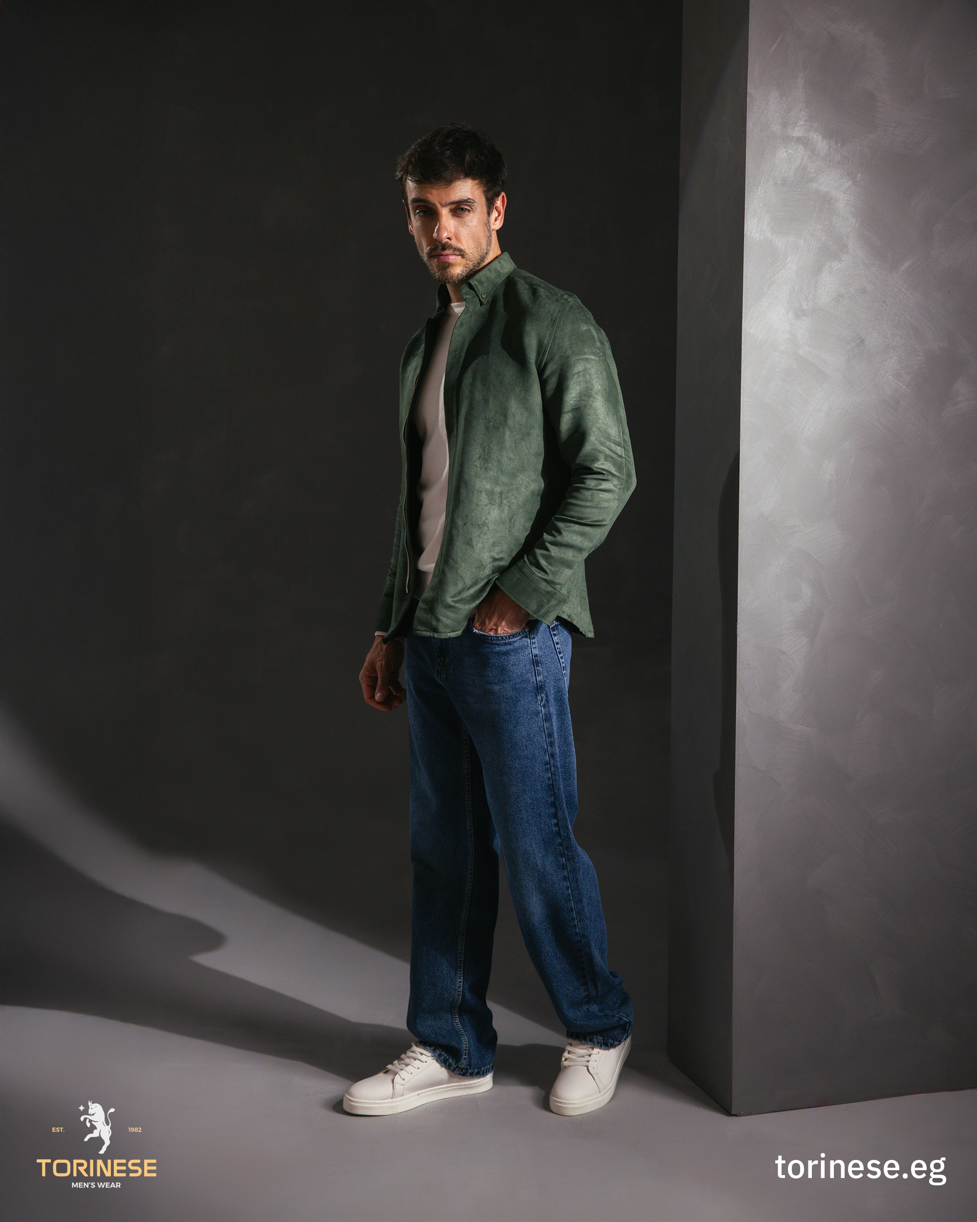 Green Suede Zip Jacket