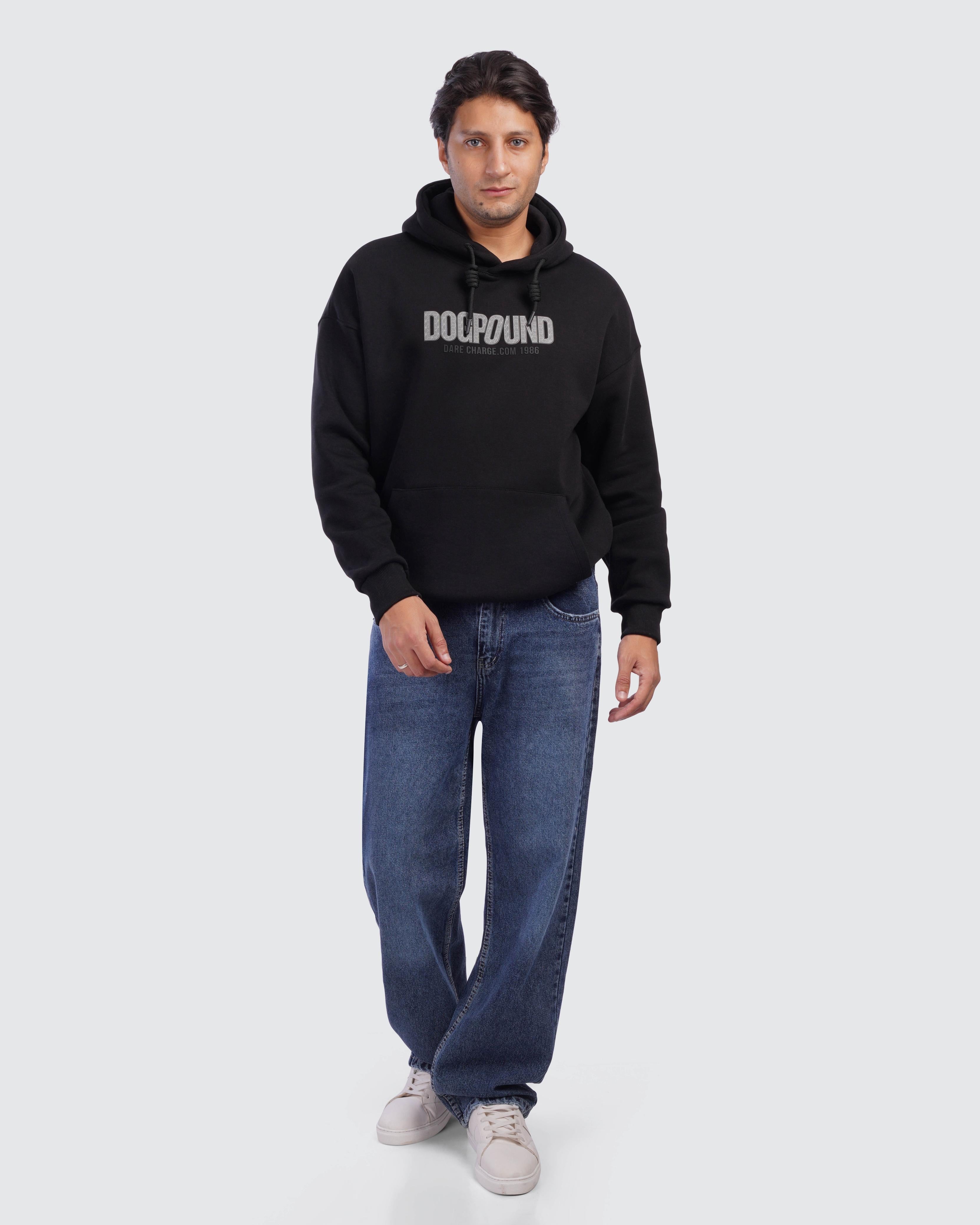 Printed Black Hoodie