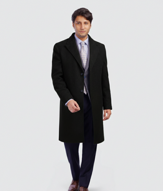Classic Black Tailored Overcoat