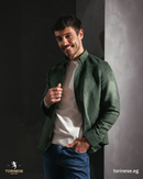 Green Suede Zip Jacket