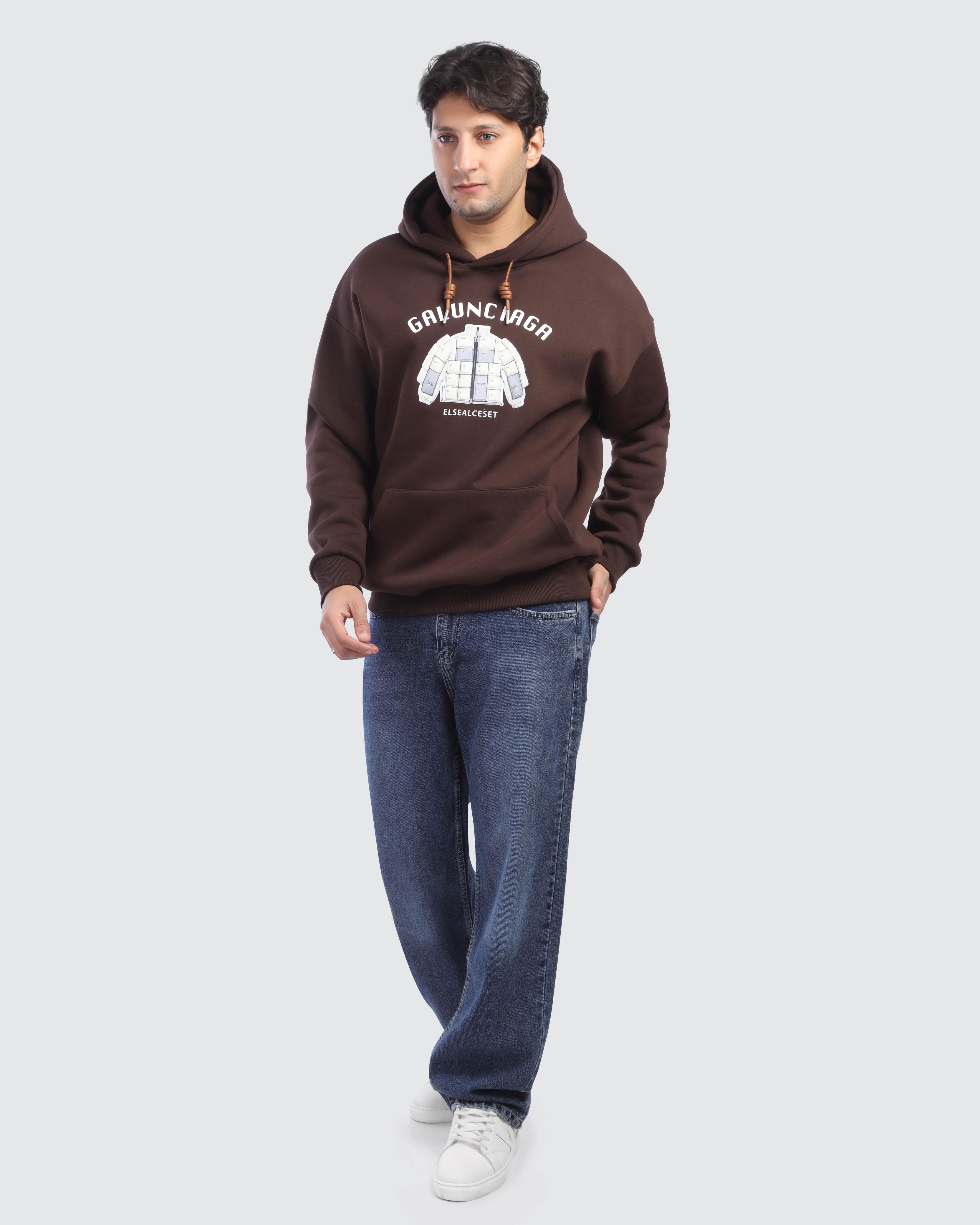 Brown Graphic Hoodie