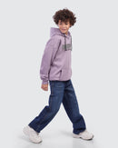 Kids Mauve Printed Hoodie