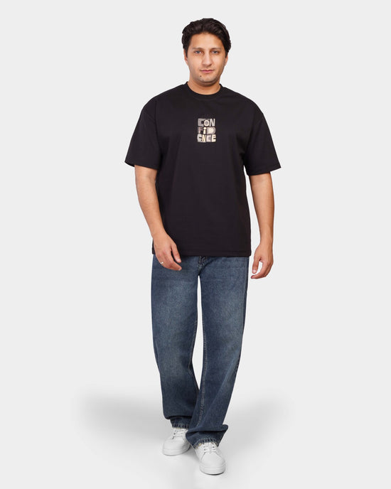 TORINESE "Confidence" Urban Statement Black Oversize Tee