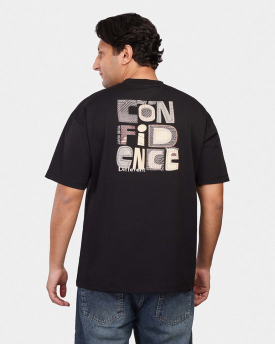 TORINESE "Confidence" Urban Statement Black Oversize Tee