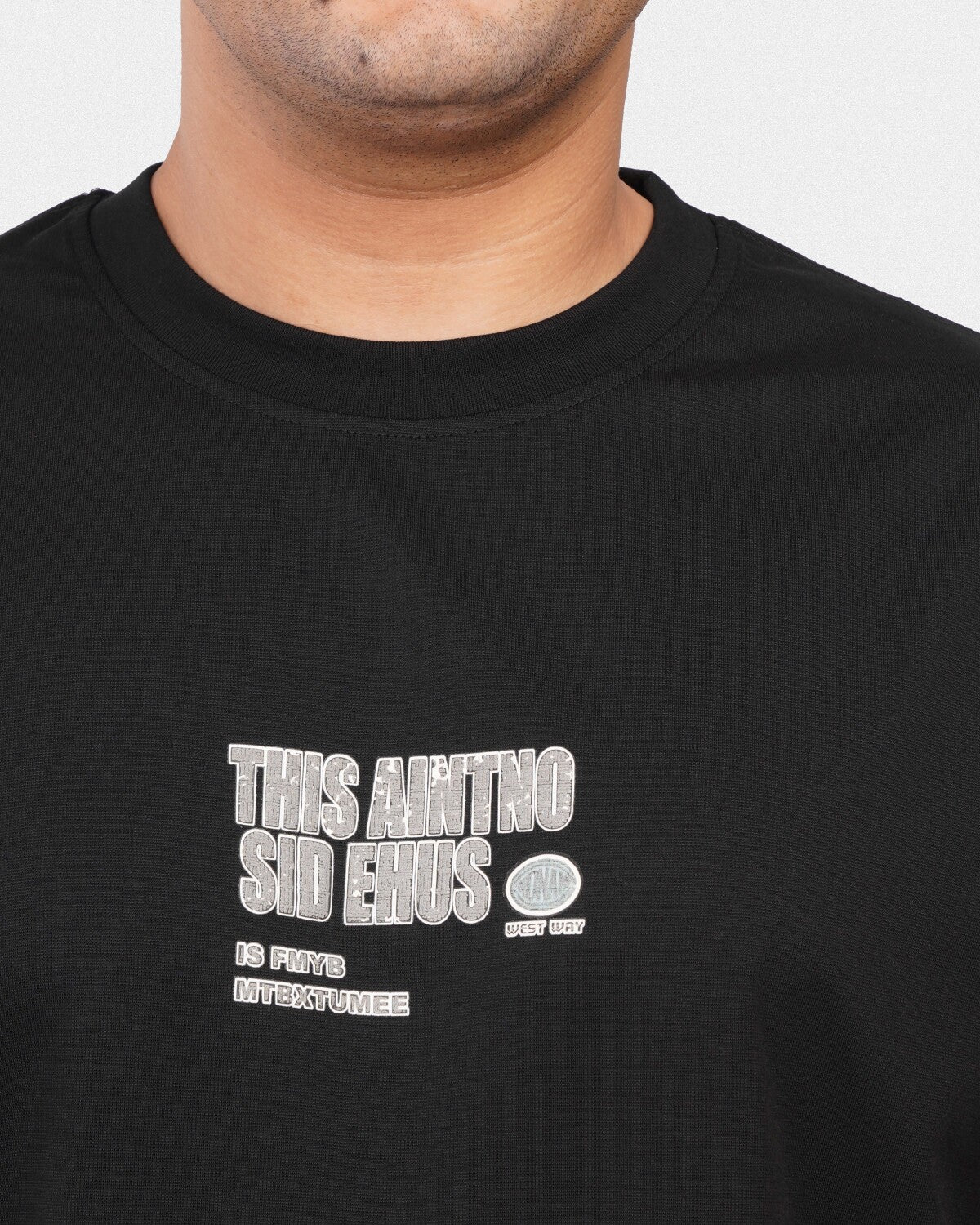 TORINESE "Sideline Black" Minimalist Graphic Oversize