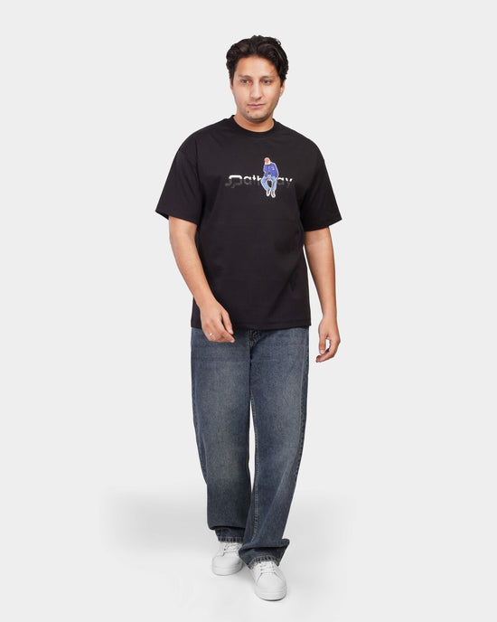 TORINESE "Pathway" Urban Illustration Black Oversize Tee