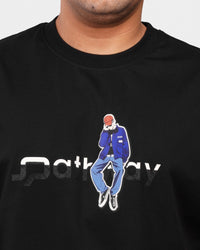 TORINESE "Pathway" Urban Illustration Black Oversize Tee