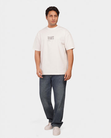 TORINESE "Sideline Ivory" Minimalist Graphic Oversize