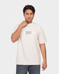 TORINESE "Sideline Ivory" Minimalist Graphic Oversize
