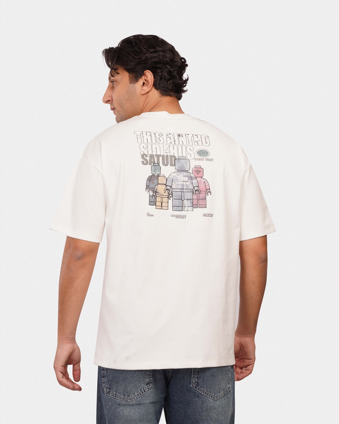 TORINESE "Sideline Ivory" Minimalist Graphic Oversize