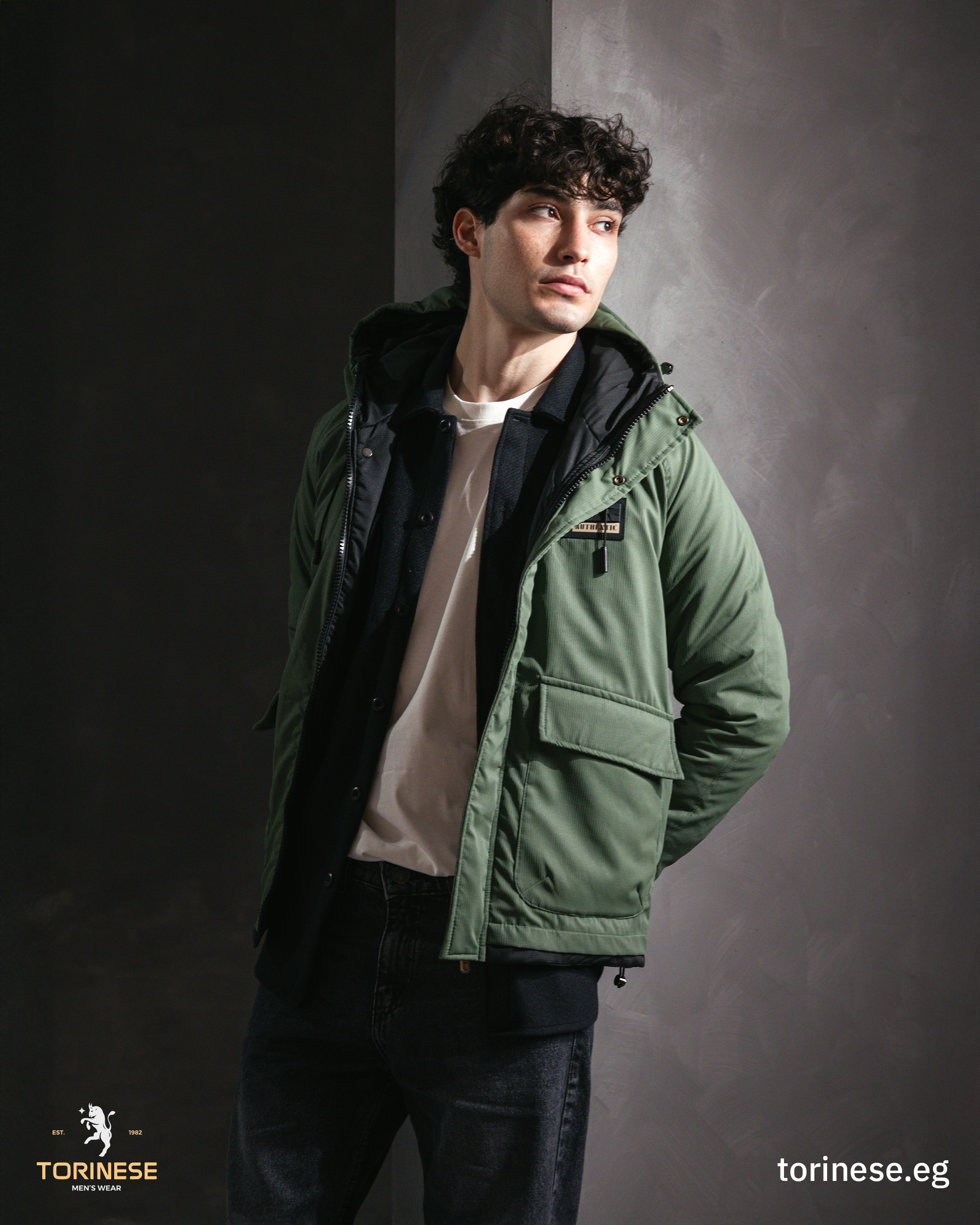 Olive Hooded Puffer Jacket