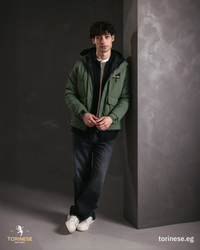 Olive Hooded Puffer Jacket