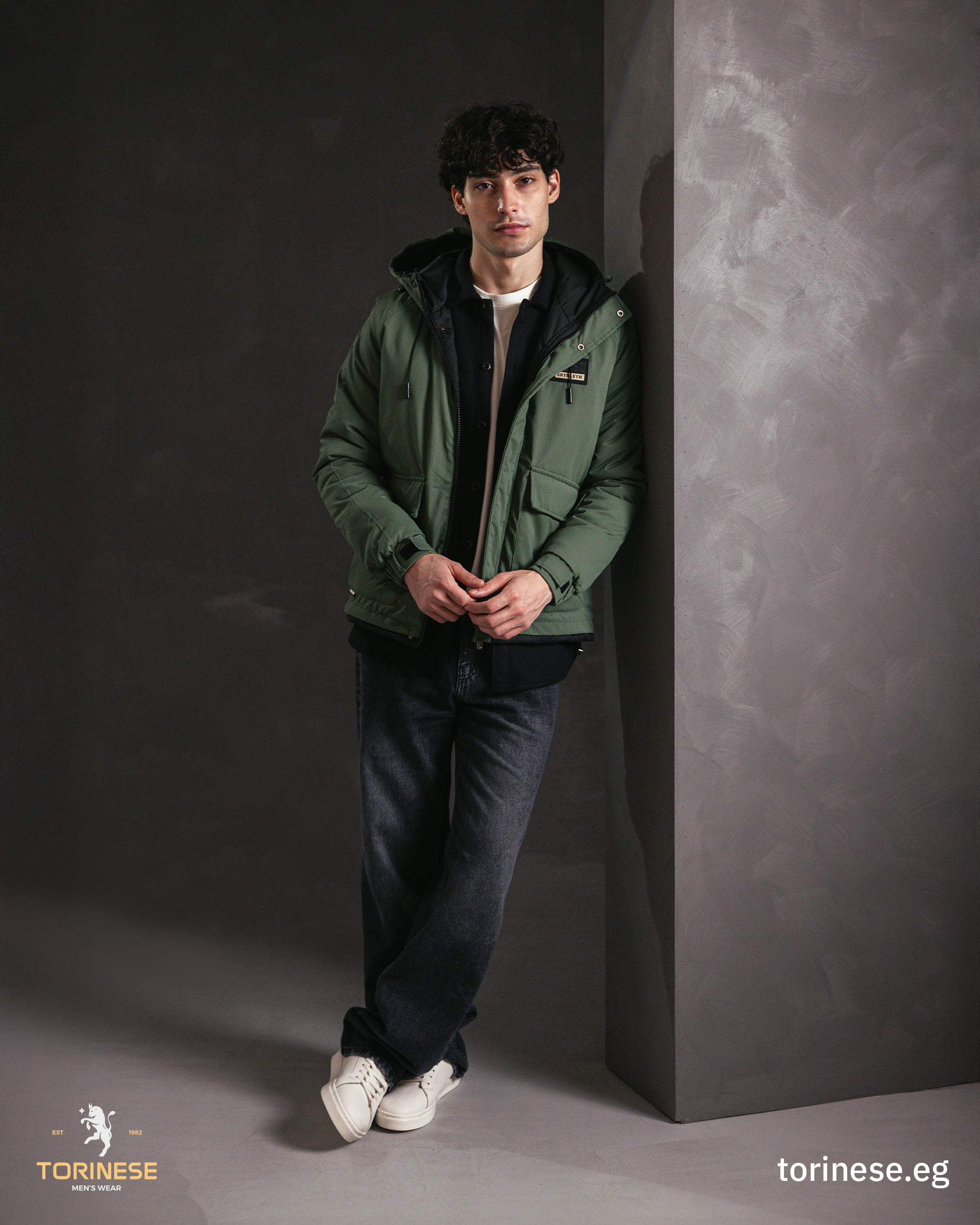 Olive Hooded Puffer Jacket