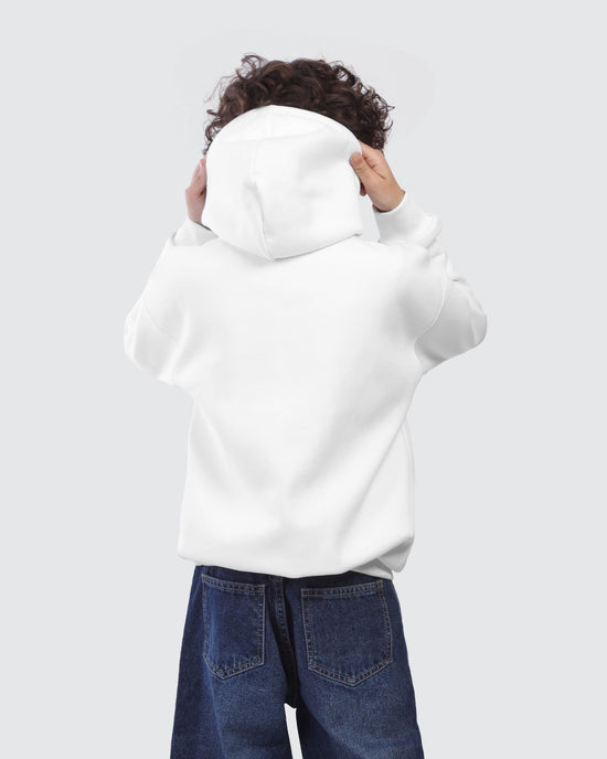 Kids White Teddy Club Hoodie