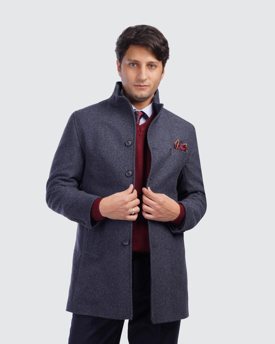 Navy Stand Coat