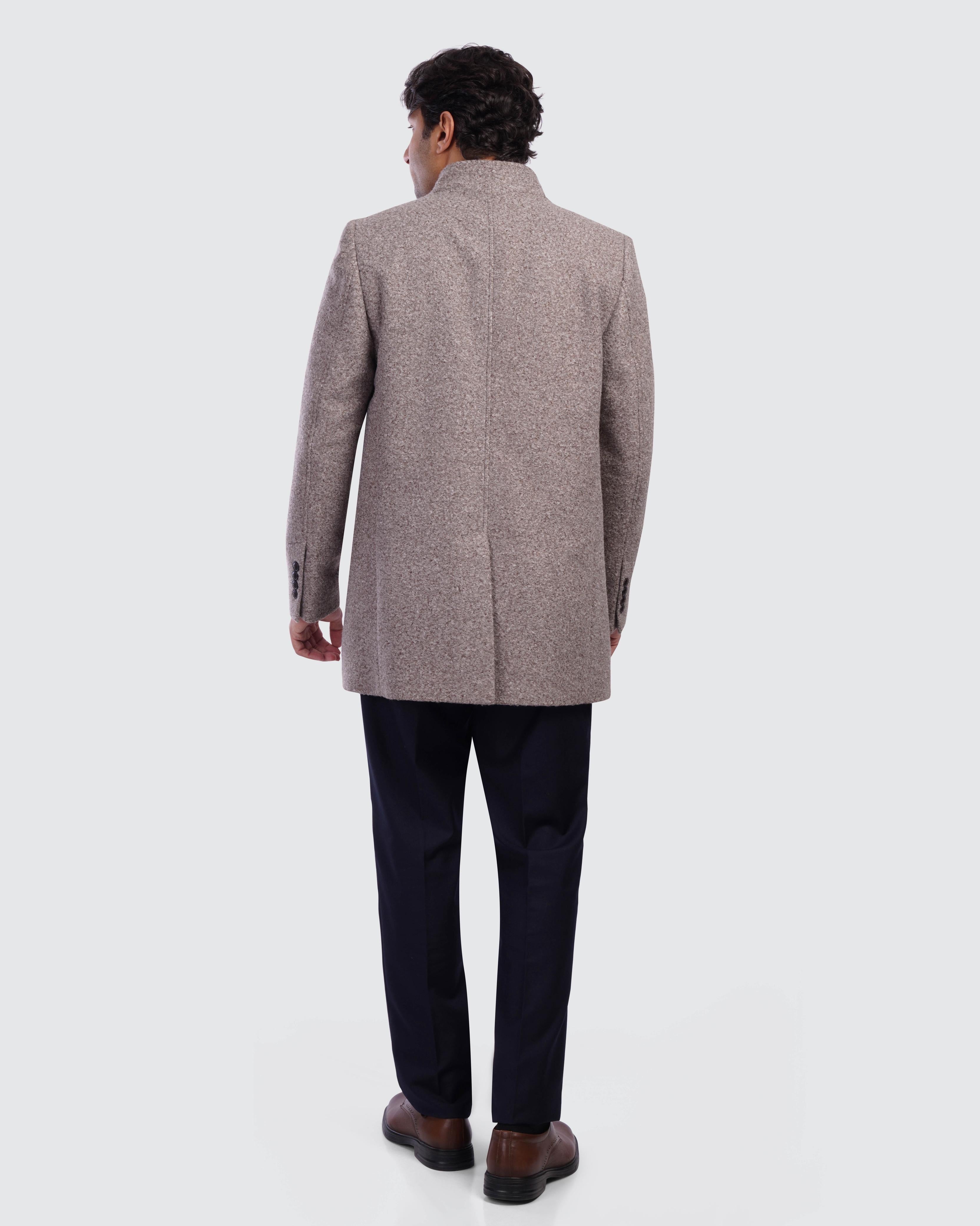 Stand Collar Wool Coat