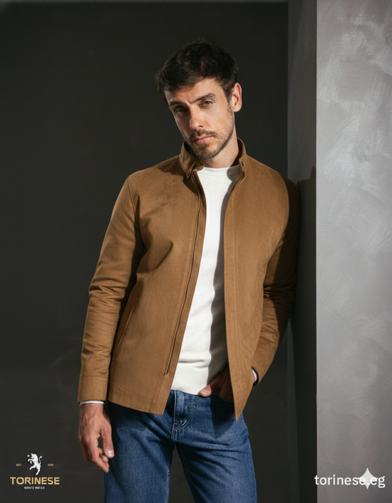 Kamal Suede-Finish Zip-Up Jacket