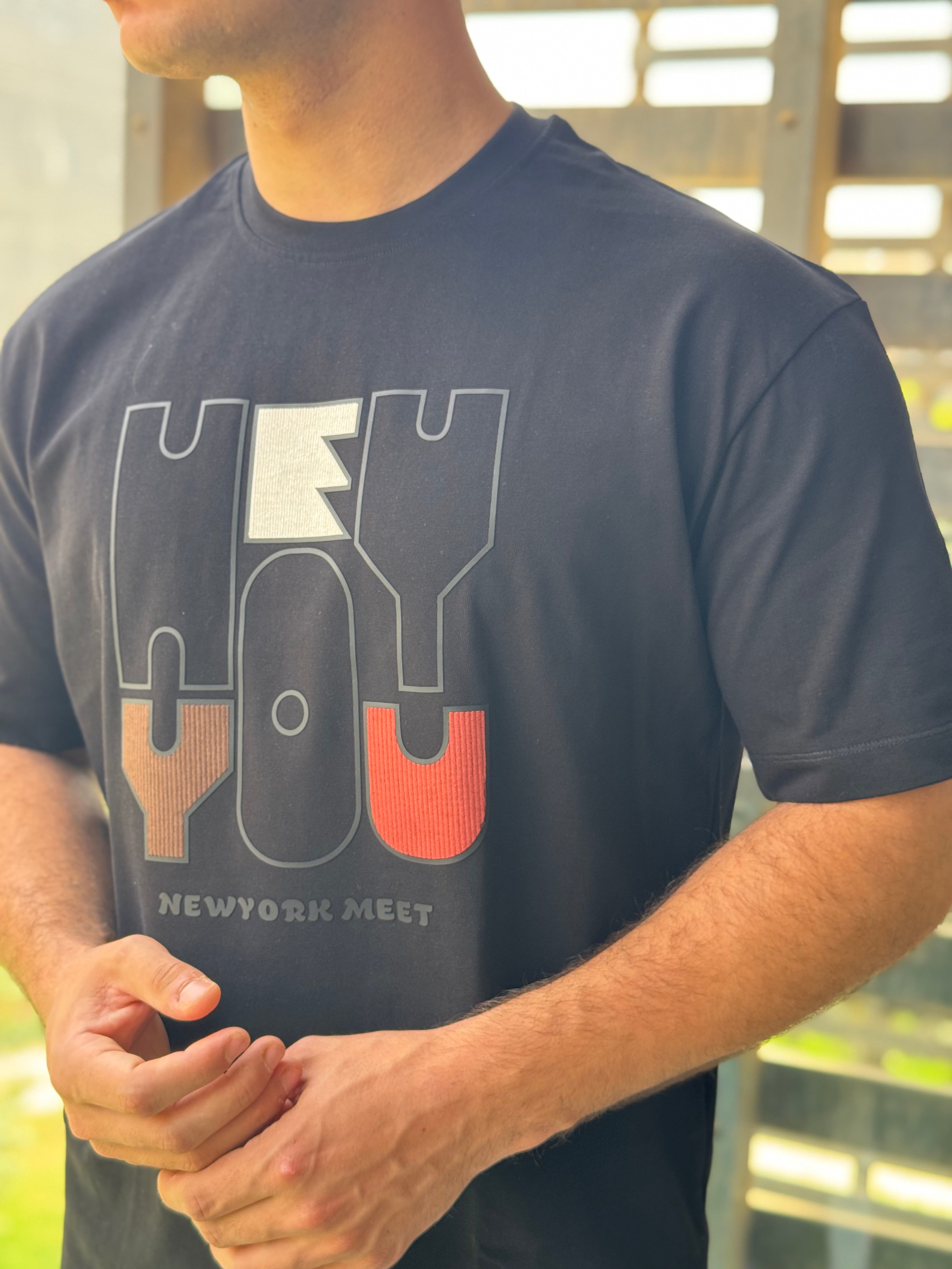 TORINESE "HEY YOU" Multi-Textured Graphic Oversize Tee Collection