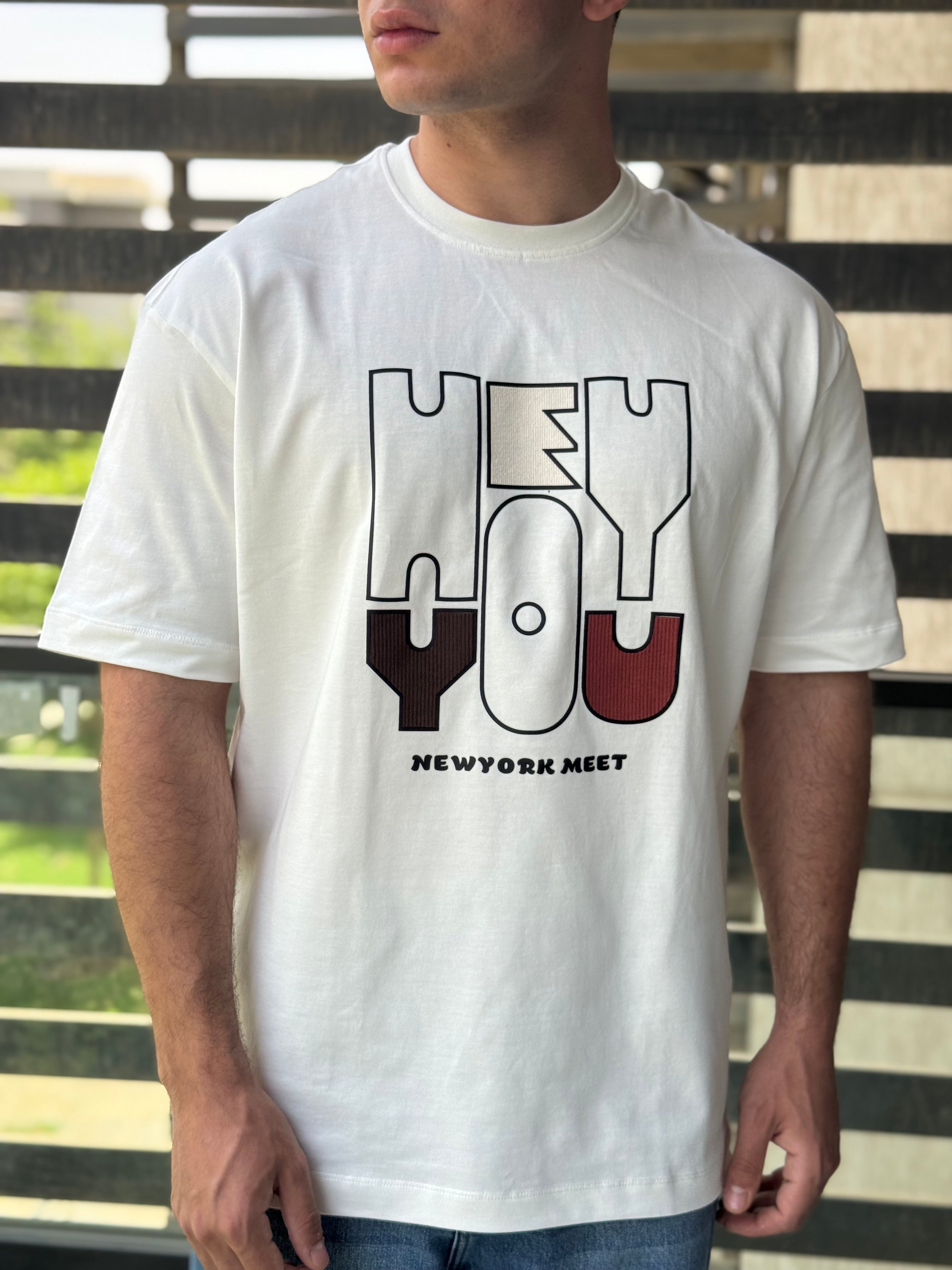 TORINESE "HEY YOU" Multi-Textured Graphic Oversize Tee Collection