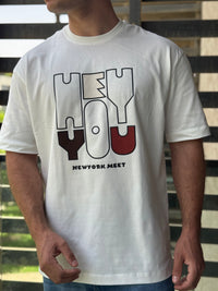 TORINESE "HEY YOU" Multi-Textured Graphic Oversize Tee Collection