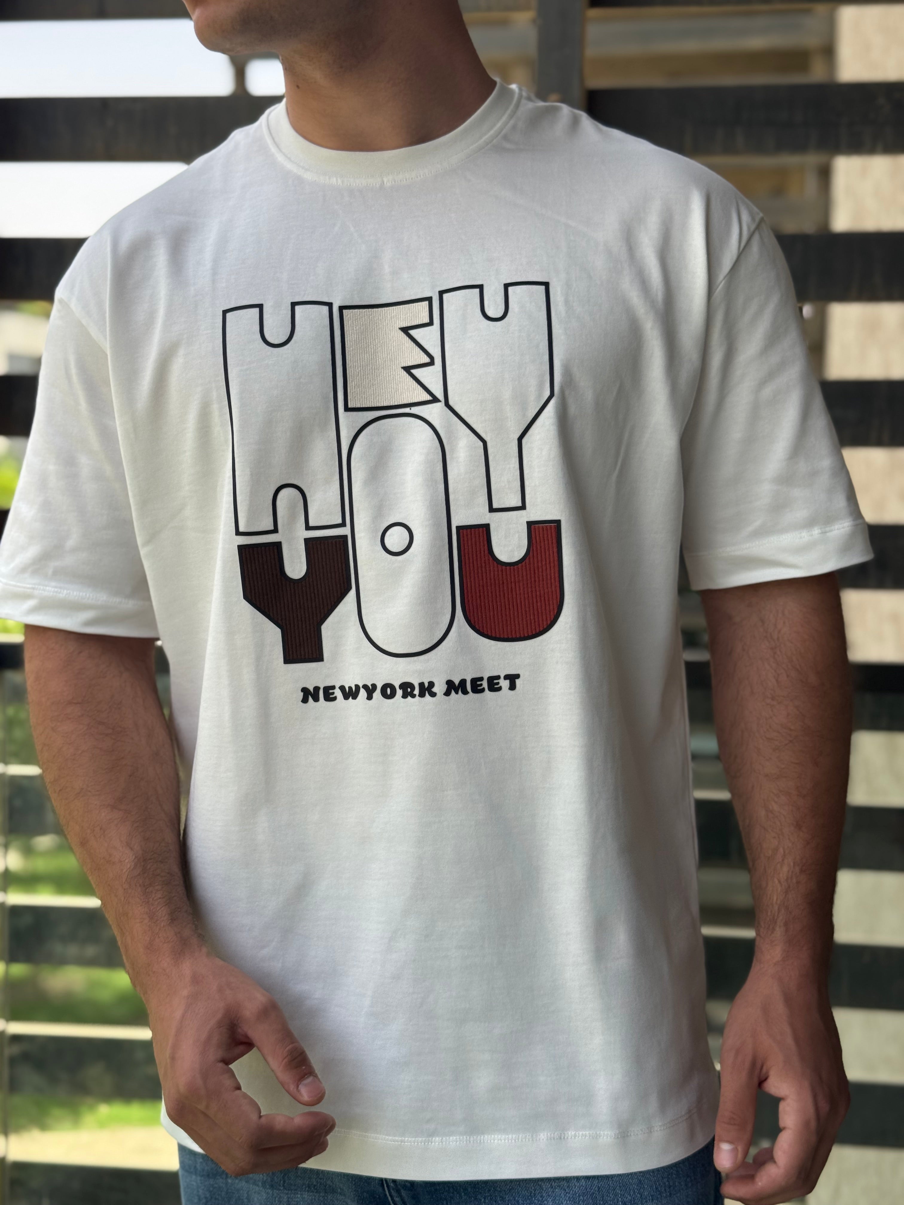 TORINESE "HEY YOU" Multi-Textured Graphic Oversize Tee Collection