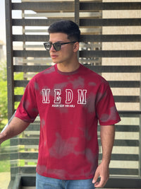 TORINESE "MEDM" Acid-Wash Varsity Oversize Tee Collection