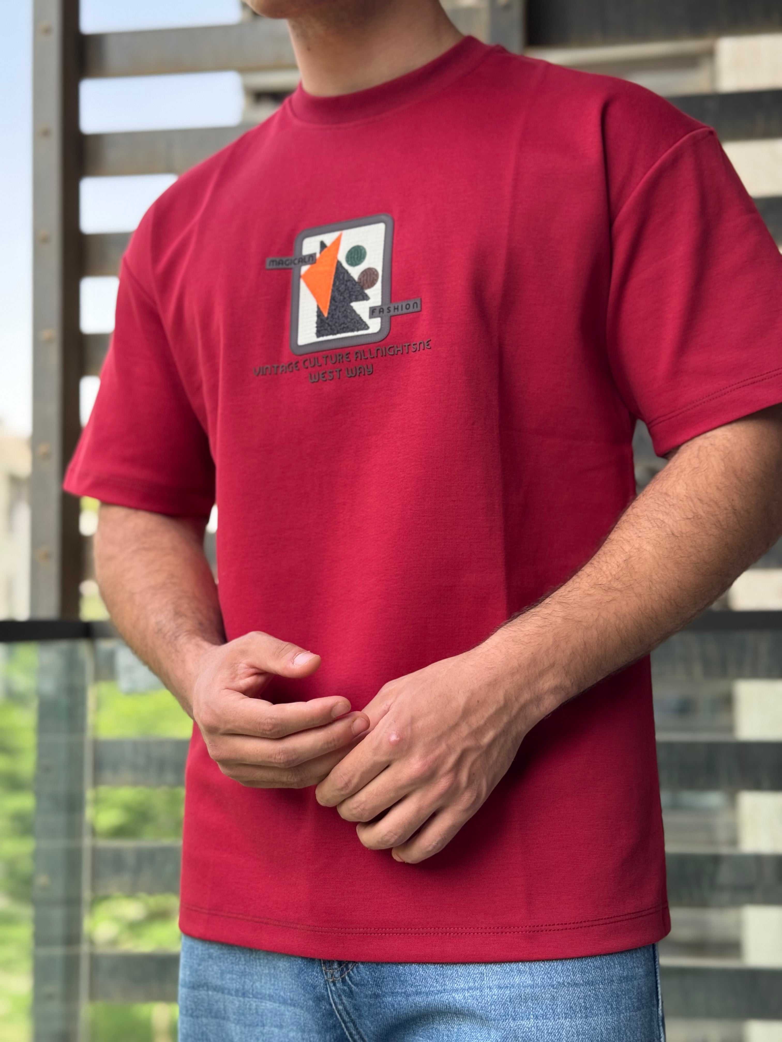 TORINESE "Abstract Geo-Frame" Raised Multi-Texture Oversize Tee Collection