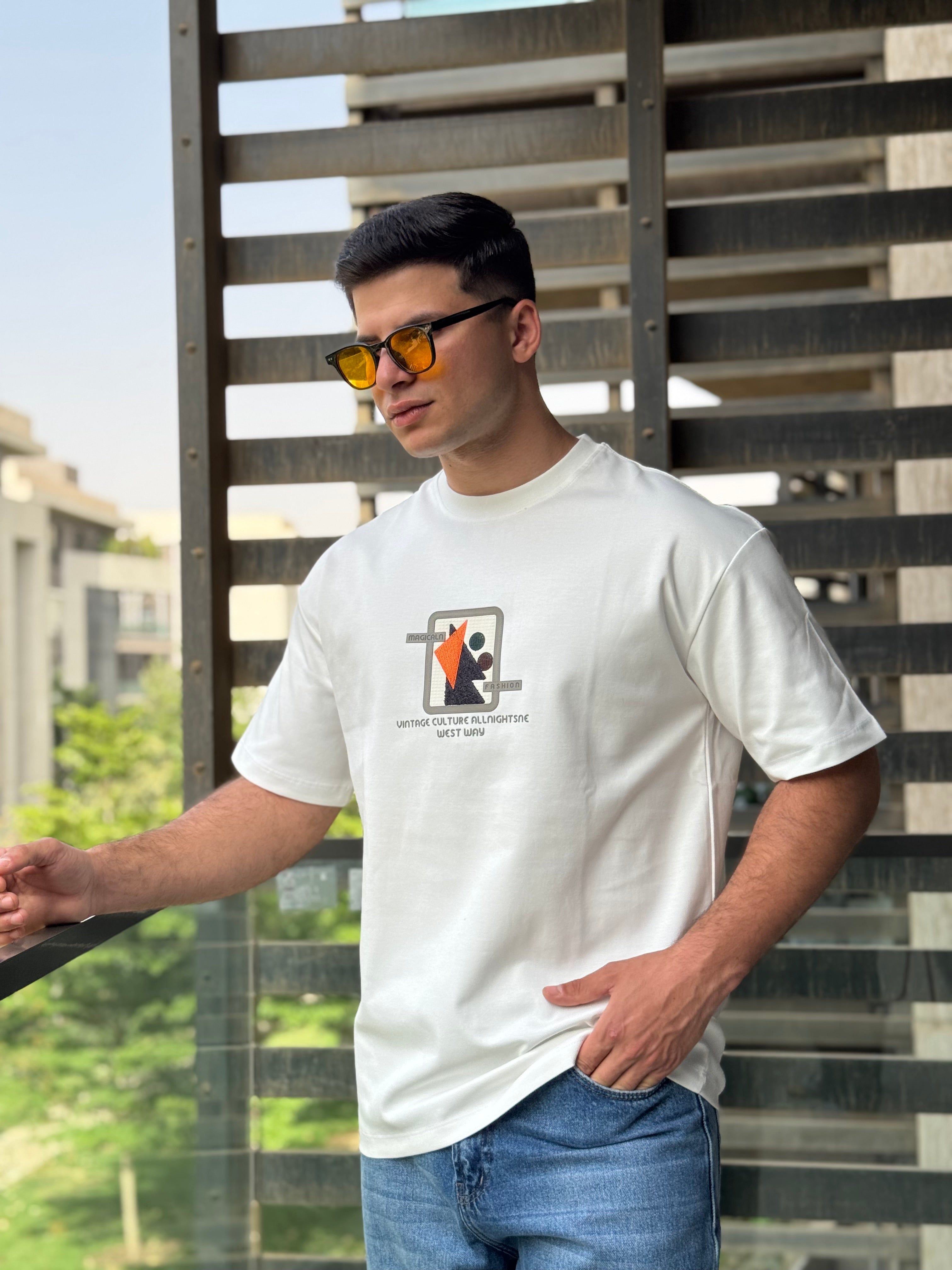 TORINESE "Abstract Geo-Frame" Raised Multi-Texture Oversize Tee Collection