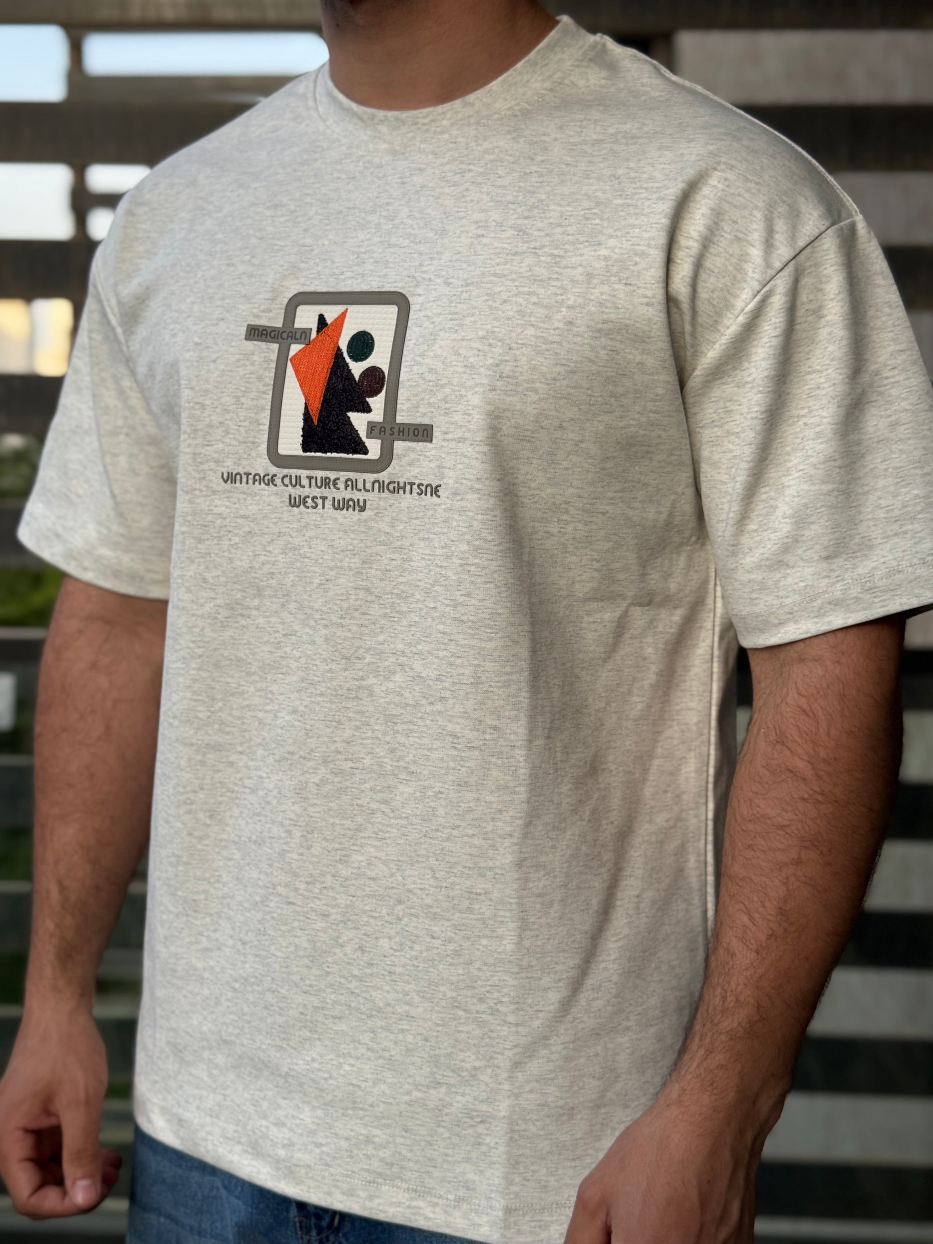 TORINESE "Abstract Geo-Frame" Raised Multi-Texture Oversize Tee Collection