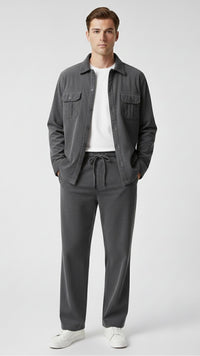 Premium Charcoal Grey Corduroy Co-ord Set