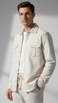 Premium Off-White Corduroy Co-ord Set