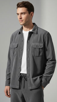 Premium Charcoal Grey Corduroy Co-ord Set