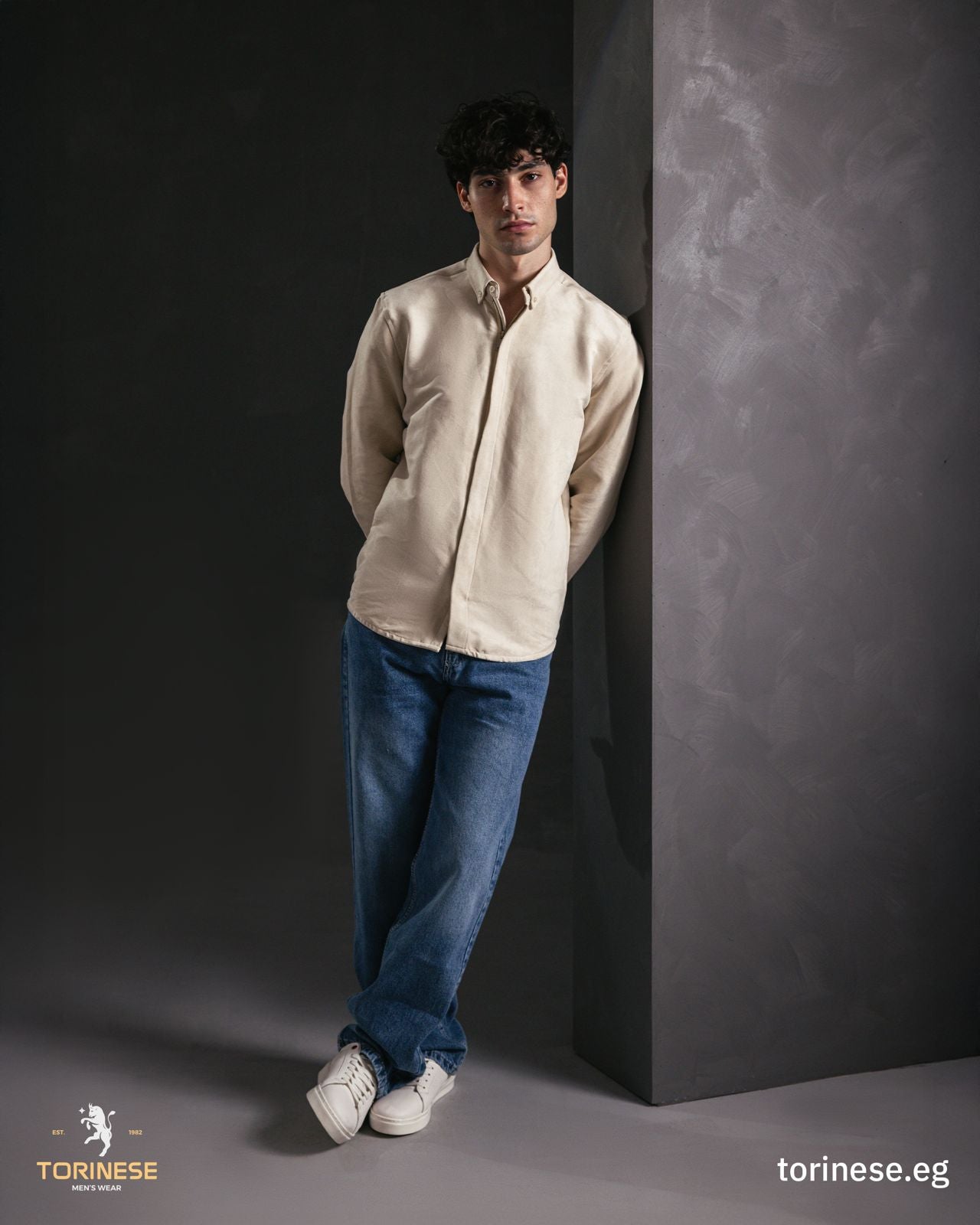 Beige Suede-Finish Zip-Up Jacket