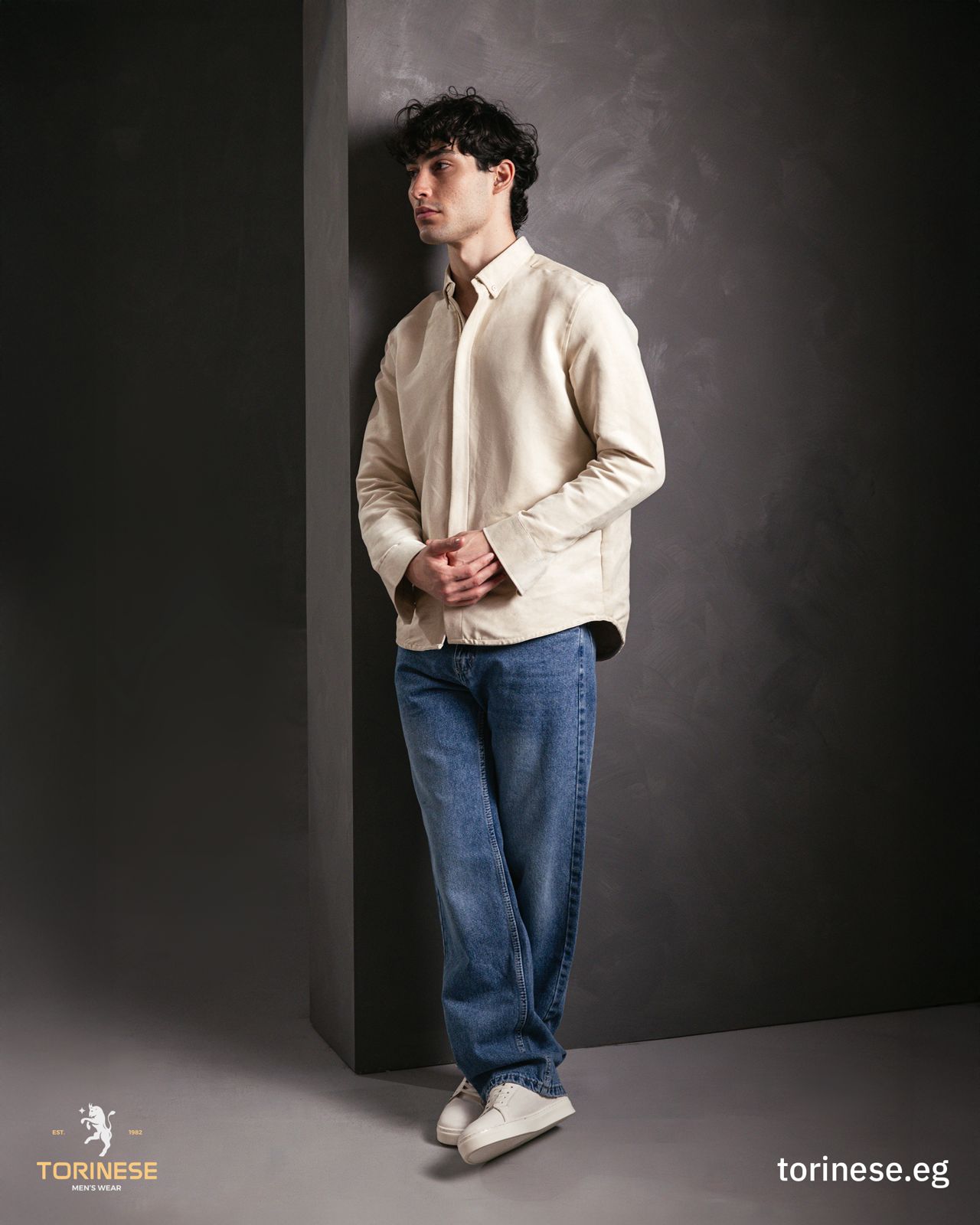 Beige Suede-Finish Zip-Up Jacket