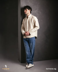 Beige Suede-Finish Zip-Up Jacket