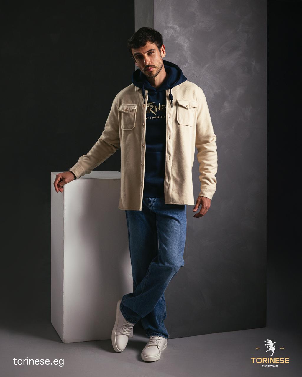 Beige Woolen Winter Shirt