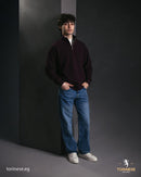 Burgundy Half-Zip Sweatshirt