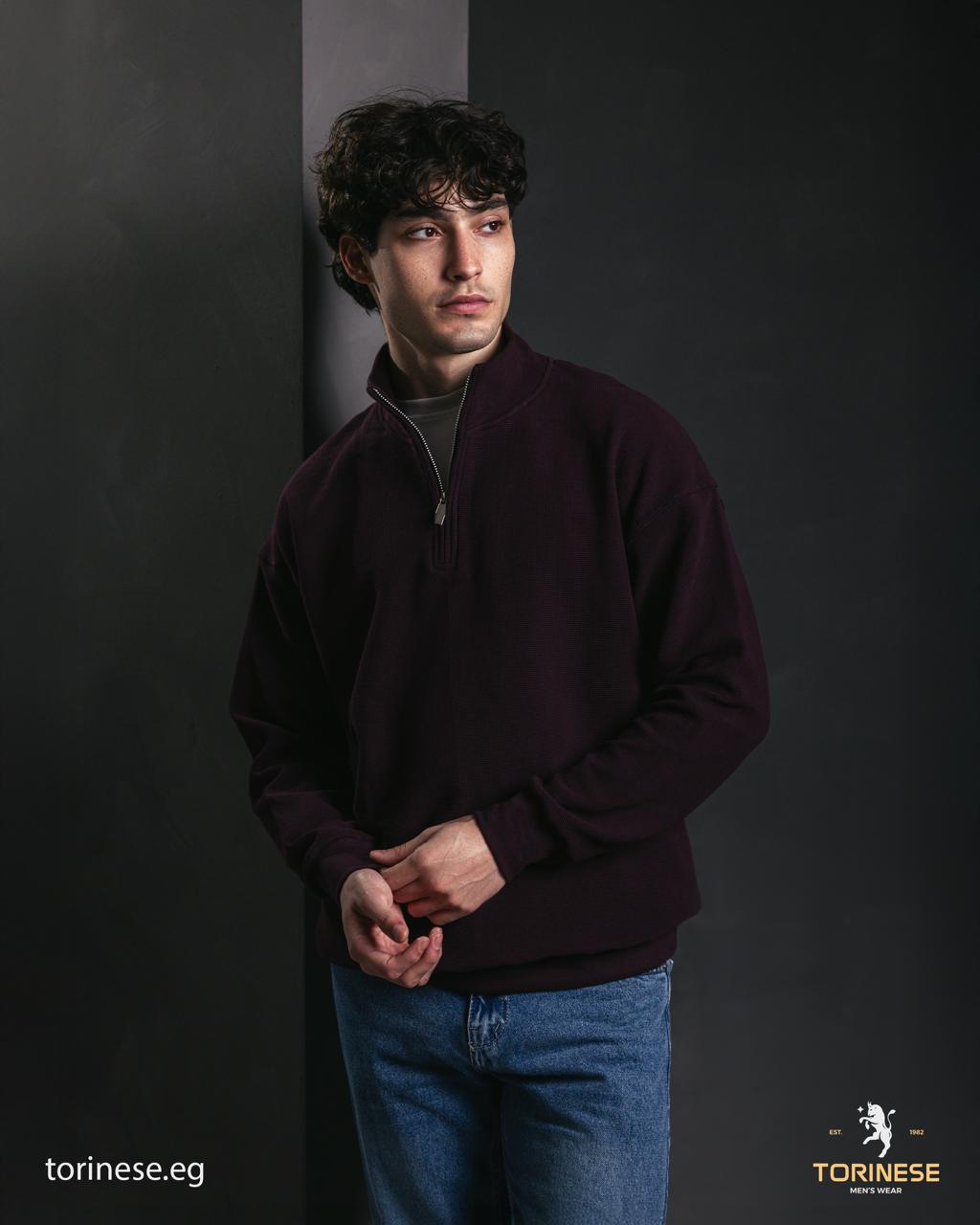 Burgundy Half-Zip Sweatshirt