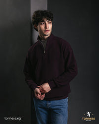 Burgundy Half-Zip Sweatshirt