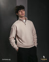 Beige Half-Zip Sweatshirt