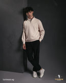 Beige Half-Zip Sweatshirt