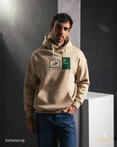 Beige Artistic Patch Printed Hoodie